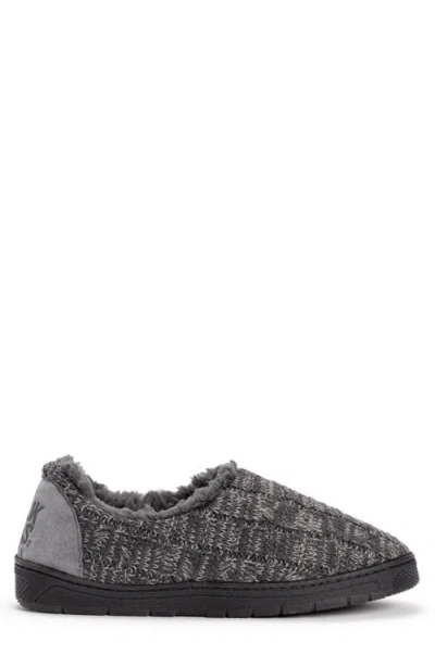 Muk Luks John Faux Shearling Lined Slipper In Cinder/dark Grey Heather