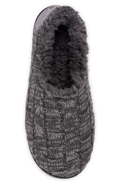 Muk Luks John Faux Shearling Lined Slipper In Cinder/dark Grey Heather