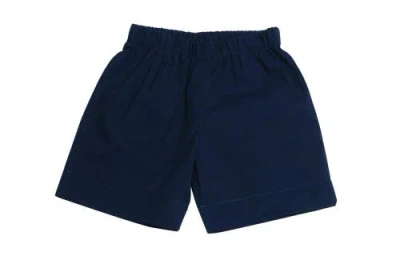 Busy Bees Jd Pull-on Shorts In Navy Cotton Poplin