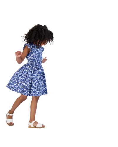 Busy Bees Juniper Button Front Dress In Blue Poppy