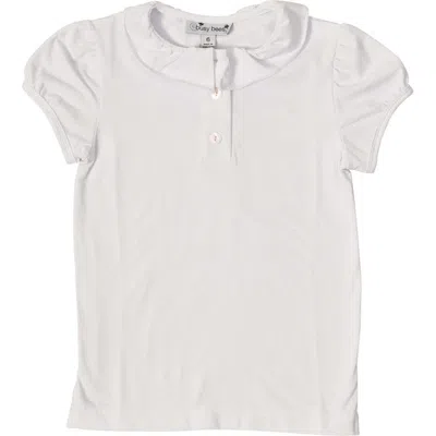 Busy Bees Eliza Ruffle Knit Polo In White