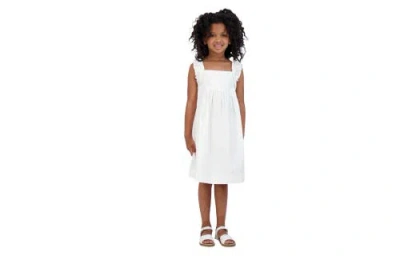 Busy Bees Sawyer Flutter Sleeve Dress In White Eyelet