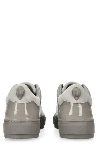 Kurt Geiger Laney Croc Embossed Lace Up Sneakers In Grey