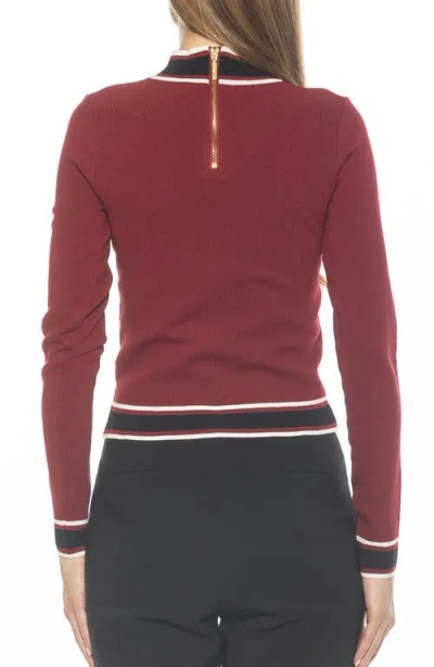Alexia Admor Kiley Stripe Crop Sweater In Red Multi
