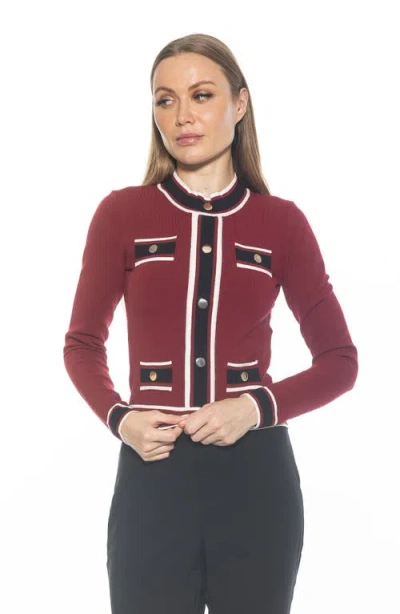 Alexia Admor Kiley Stripe Crop Sweater In Red Multi