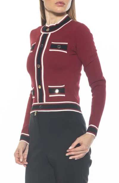Alexia Admor Kiley Stripe Crop Sweater In Red Multi