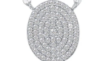 Simona Oval Cubic Zirconia Pendant Necklace In Silver