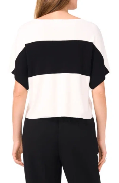 Halogen ® Boat Neck Drop Shoulder Top In White/black