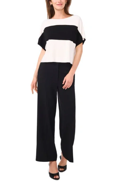 Halogen ® Boat Neck Drop Shoulder Top In White/black