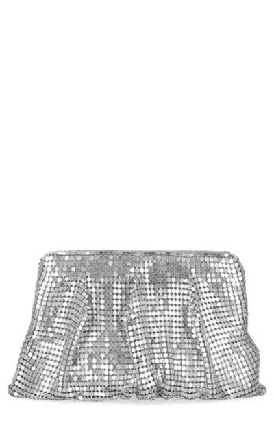 Shop Jessica Mcclintock Lorna Metal Mesh Clutch In Silver