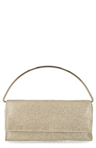 Jessica Mcclintock Isa Crystal Clutch In Light Gold