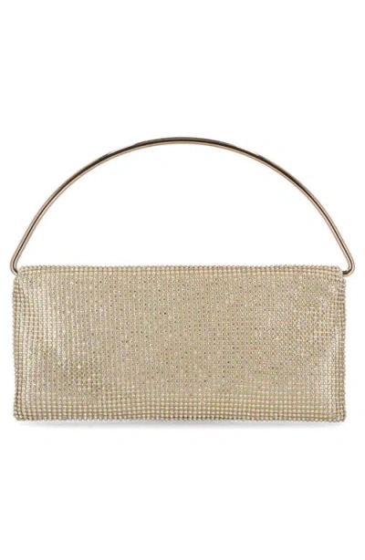 Jessica Mcclintock Isa Crystal Clutch In Light Gold