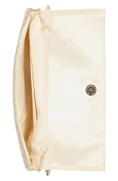 Jessica Mcclintock Isa Crystal Clutch In Light Gold