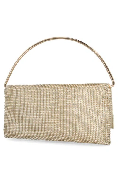 Jessica Mcclintock Isa Crystal Clutch In Light Gold