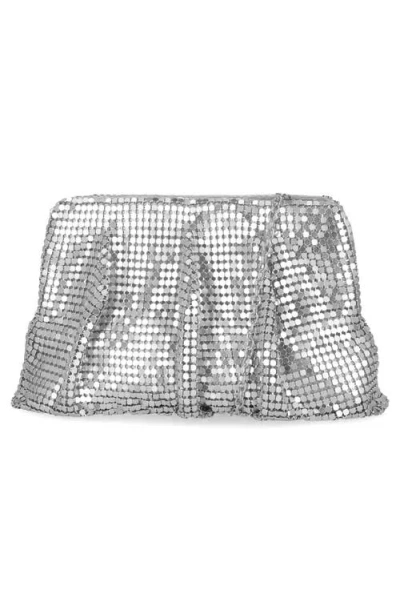 Shop Jessica Mcclintock Lorna Metal Mesh Clutch In Silver