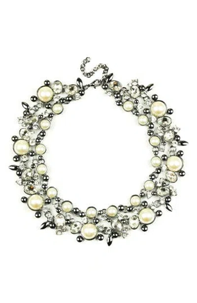 Eye Candy Los Angeles Clementine Statement Choker Necklace In Silver