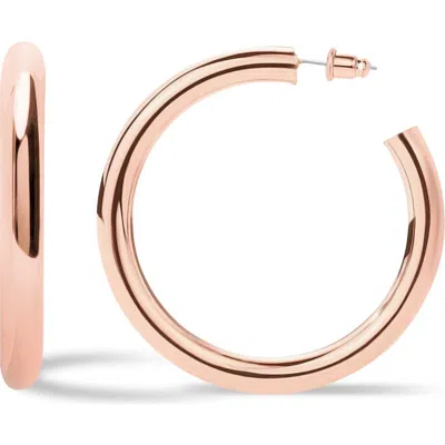 Central Park Hoop Earrings In Rose Gold