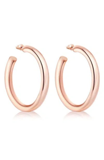 Central Park Hoop Earrings In Rose Gold
