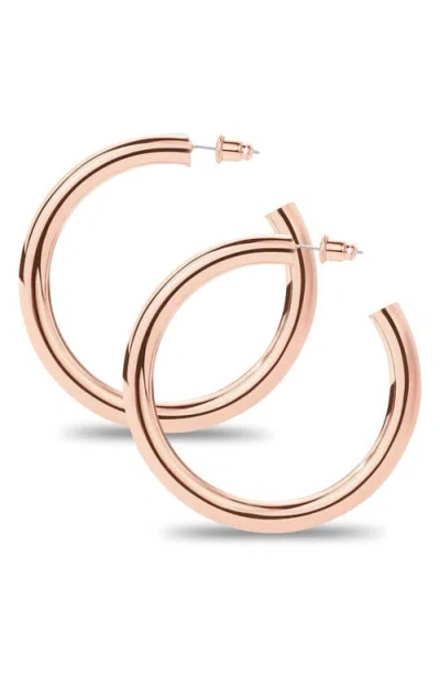 Central Park Hoop Earrings In Rose Gold