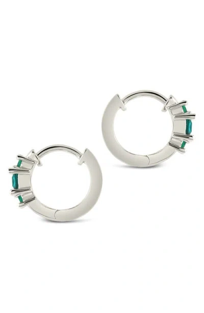 Sterling Forever Edie Cubic Zirconia Huggie Hoop Earrings In Silver