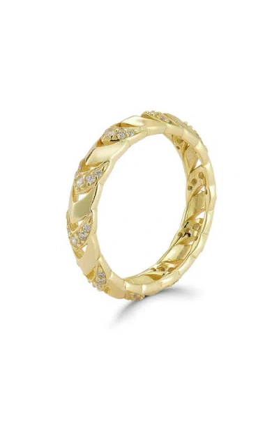 Chloe & Madison Chloe And Madison Cz Chevron Band Ring In Gold
