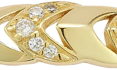 Chloe & Madison Chloe And Madison Cz Chevron Band Ring In Gold