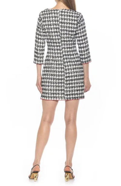 Alexia Admor Dianys Tweed Shift Mindress In Black/white