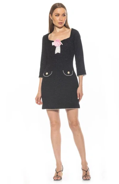 Alexia Admor Dianys Tweed Shift Mindress In Black