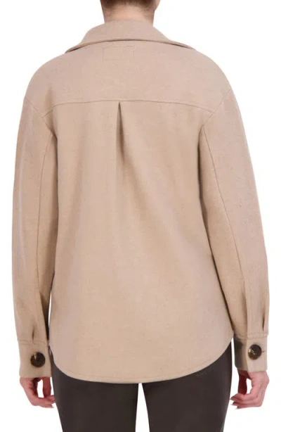 Ookie & Lala Faux Wool Shacket In Camel