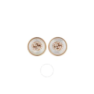 Gucci Interlocking Diamond Mother Of Pearl Stud Earrings  - Ybd786746001 In Pink/rose Gold Tone/gold Tone