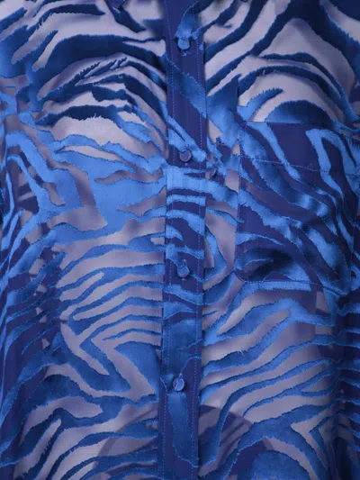 Shop Roberto Cavalli Bluette Devorã© Velvet Shirt