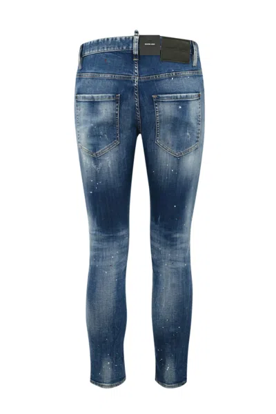 Shop Dsquared2 Skater Trousers With Tears And Abrasions In Denim