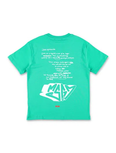 Msgm Logo-print T-shirt In Green