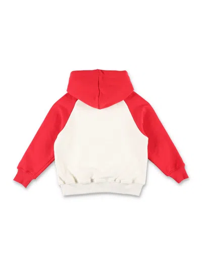 Msgm Ivory Sweatshirt For Boy With Logo In Cream/red