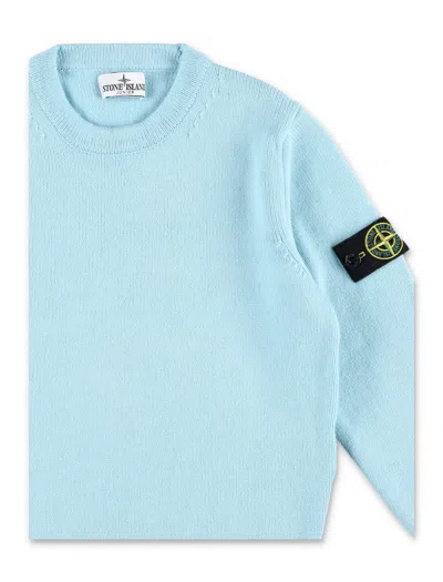 Shop Stone Island Junior Knit Sweater In Acqua