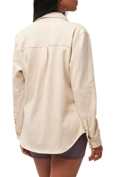 Travismathew Cloud Jersey Shacket In Heather Natural