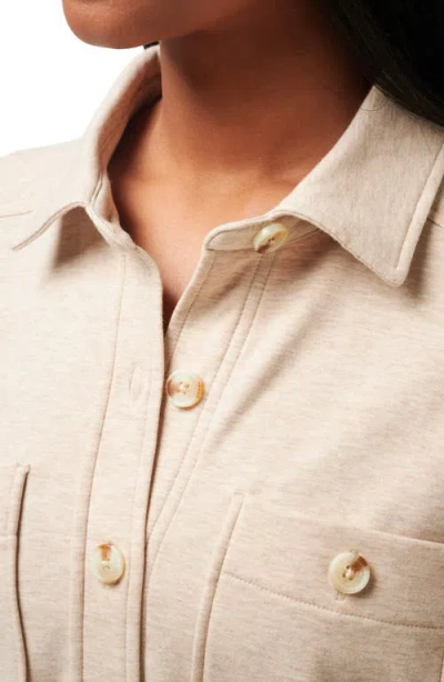Travismathew Cloud Jersey Shacket In Heather Natural