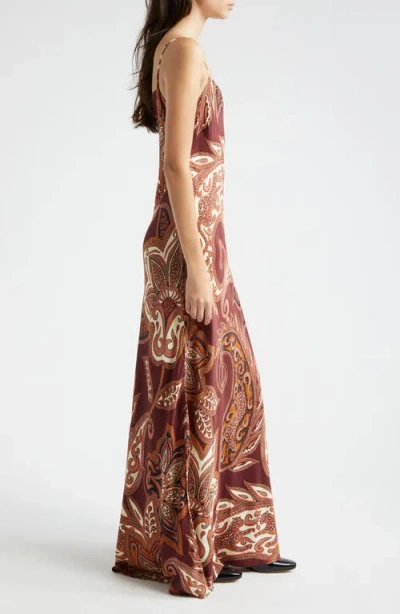 FARM RIO FARM RIO LEOPARD PAISLEY MAXI SLIPDRESS 