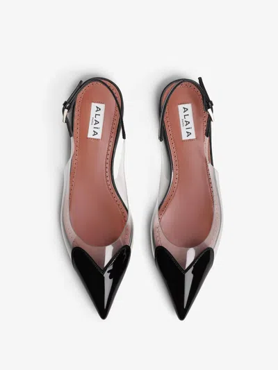 Alaïa Le Cœur Slingback Flats In Black