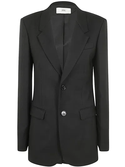 Shop Ami Alexandre Mattiussi Ami Paris Fitted Two Button Jacket Clothing In Black