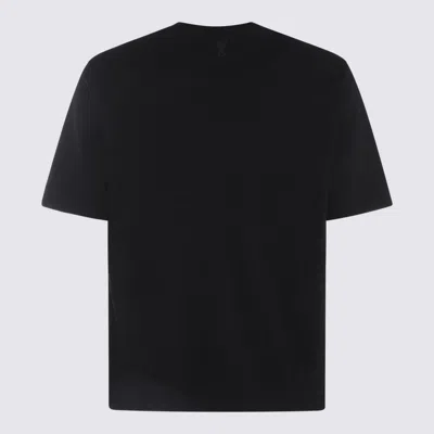 Shop Ami Alexandre Mattiussi Ami Paris Logo Organic Cotton T-shirt In Black