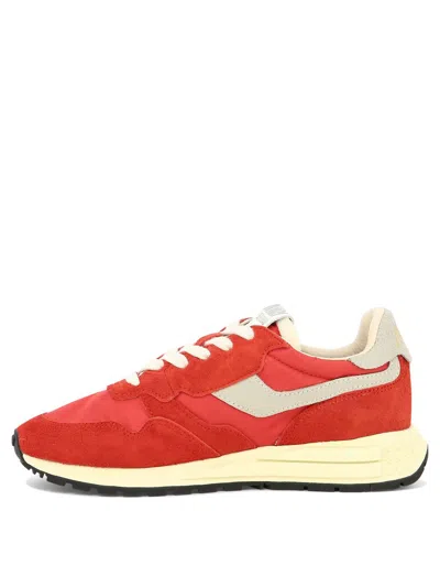 Autry Sneakers Reelwind Low In Nylon And Suede Red In Red