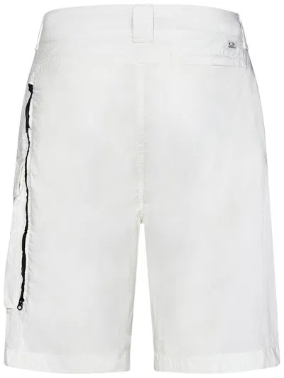 Shop C.p. Company White Cotton Shorts In Gauze White