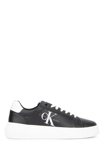 Calvin Klein Black Polyester Sneaker In Black
