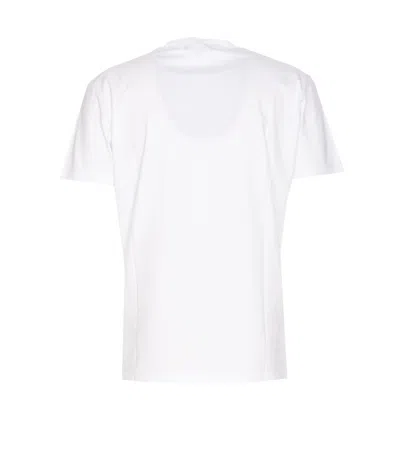 Dsquared2 Crew Neck Graphic Print Cotton Jersey Texture In White