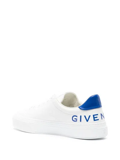 Shop Givenchy City Sport Leather Sneakers In Blue