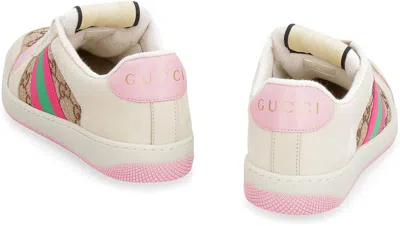 Shop Gucci Screener Leather Sneakers In Pink