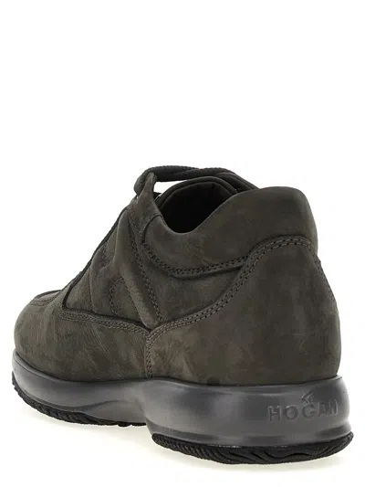 Hogan Interactive Sneakers In Nubuck In Brown