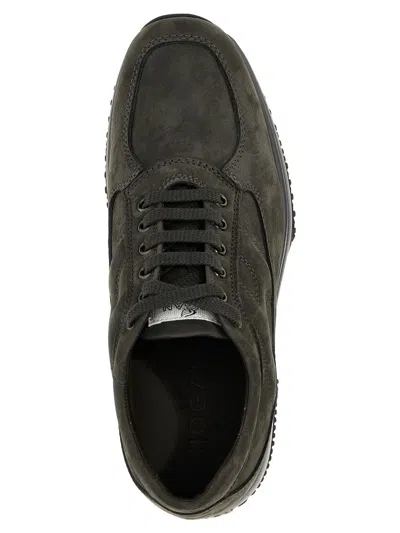 Hogan Interactive Sneakers In Nubuck In Brown