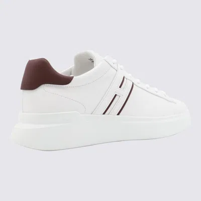 Shop Hogan White Leather Sneakers